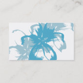 水の青の花柄 名刺 (裏面)