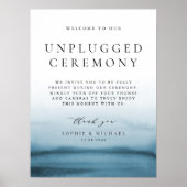 水の青グラデーション色結婚解き ポスター (正面)