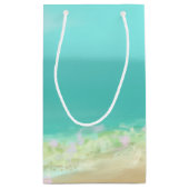 水の青海原か絵を描かれたビーチの海岸 スモールペーパーバッグ (裏面)