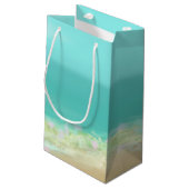 水の青海原か絵を描かれたビーチの海岸 スモールペーパーバッグ (裏面アングル)