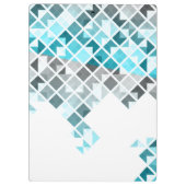 水の青、灰色及び白く幾何学的なパターン クリップボード (裏面)