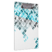 水の青、灰色及び白く幾何学的なパターン クリップボード (右)