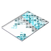 水の青、灰色及び白く幾何学的なパターン ノートブック (左側)