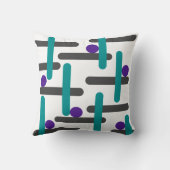 水の青、紫色及び灰色のレトロの抽象芸術 クッション (裏面)