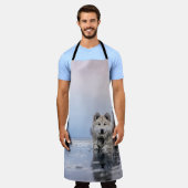 水の静かな体の犬 エプロン (着用した状態)