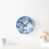 水の飛散 ラウンド壁時計 (ホーム)