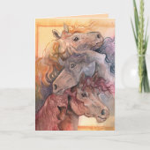 水の馬の群れを持つ1つ カード (正面)