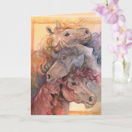 水の馬の群れを持つ1つ カード