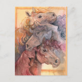 水の馬の群れを持つ1つ ポストカード (正面)