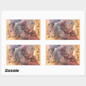 水の馬の群れを持つ1つ 長方形シール (シート)