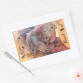 水の馬の群れを持つ1つ 長方形シール (封筒)