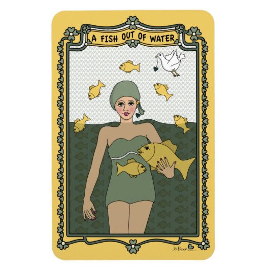 水の魚_C_4x6冷凍機マグネット マグネット (縦)