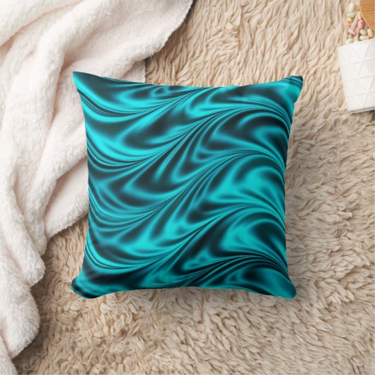 水の黒く膚触りがよい波 クッション (ブランケット)