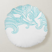 水のBohoのスタイルの円形の枕 ラウンドクッション (裏面)