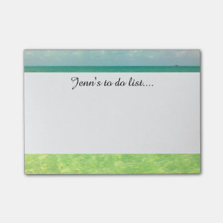 水のCaicosの緑の海|のトルコ人および写真 ポストイット