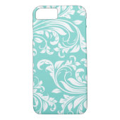水のDamasked青および白いパターン Case-Mate iPhoneケース (裏面)
