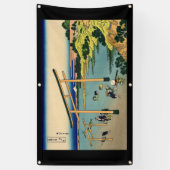 水のHOKUSAIの日本人WOODBLOCKのプリント 横断幕 (縦)