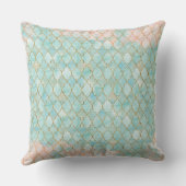 水のMaroccan淡いピンクおよびパターン クッション (裏面)