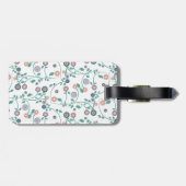 水のTurqoiseのモノグラムの花のグリッターパターン ラゲッジタグ (裏面横)