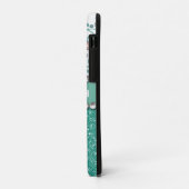 水のTurqoiseのモノグラムの花のグリッターPern Case-Mate iPhoneケース (裏面/左)