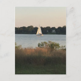 水はがきに帆船 ポストカード