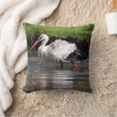 水はがきメタルオーナメントT市の白いコウノトリ クッション (ブランケット)