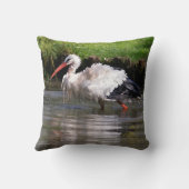 水はがきメタルオーナメントT市の白いコウノトリ クッション (裏面)