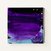 水はっきりしたの色が飛び散り、フェイク金ゴールドの外観のアクセント ノートブック (裏面)