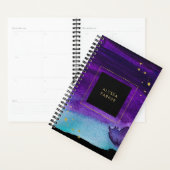 水はっきりしたの色が飛び散り、フェイク金ゴールドの外観のアクセント プランナー手帳 (ディスプレー)