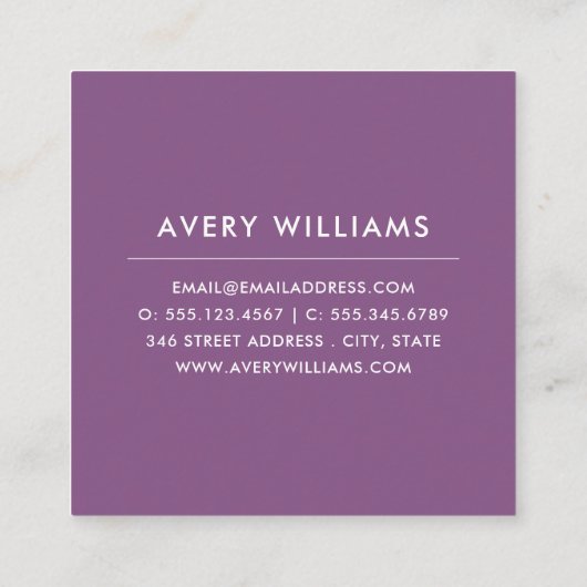 水はっきりしたカラフル色フローラリース |白 スクエア名刺 (裏面)