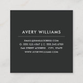 水はっきりしたカラフル色フローラリース |黒 スクエア名刺 (裏面)