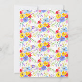 水はっきりしたカラフル色フローラ春の結婚式 招待状 (裏面)