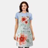 水はっきりした色の牡丹生まれが庭へ エプロン (着用した状態)