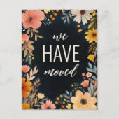 水はっきりした色の花模様新しいアドレスを移動 ポストカード (正面)