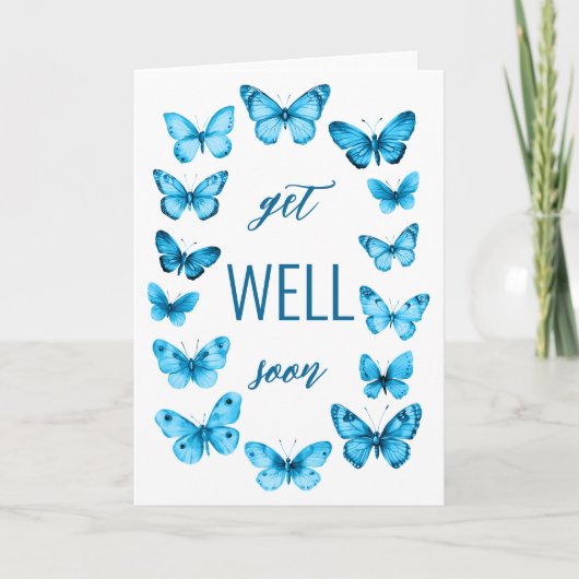 水はっきりした色の蝶はすぐに良く取得カスタムする カード (正面)