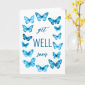 水はっきりした色の蝶はすぐに良く取得カスタムする カード (黄色い花)