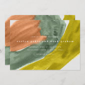 水はっきりした色アーストーン結婚式招待状 セーブザデート (正面/裏面)