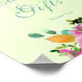 水はっきりした色グリーンフローラカラフルブーケ ポスター (角)