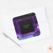 水はっきりした色スプラッシュとフェイク金ゴールドルックアクセント スクエアシール (封筒)