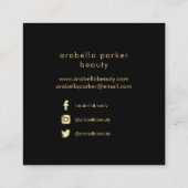 水はっきりした色スプラッシュとフェイク金ゴールドルックアクセント スクエア名刺 (裏面)