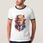 水はっきりした色ドナルドトランプTシャツデザイン Tシャツ (正面)