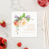 水はっきりした色フローラボタニカルロマン結婚ツ スタンダードカクテルナプキン (インサイチュ)