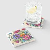 水はっきりした色フローラ ストーンコースター (横)