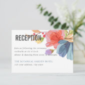 水はっきりした色ワイルドフラワーブルーウェディングレセプション 招待状 (スタンド正面)