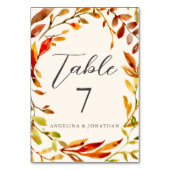 水はっきりした色紅葉結婚 テーブルナンバー (裏面)