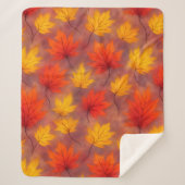 水はっきりした色紅葉 – 秋のグラデーション紅葉 シェルパブランケット (正面)