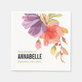 水はっきりした色緑の野草卒業 スタンダードカクテルナプキン (正面)