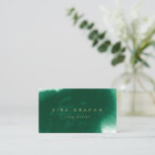 水はっきりした色|エメラルド|ライター名刺 名刺 (スタンド正面)