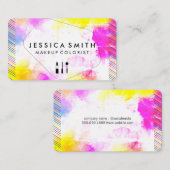 水はっきりした鮮やか色 | メイクアップアーティスト 名刺 (正面/裏面)