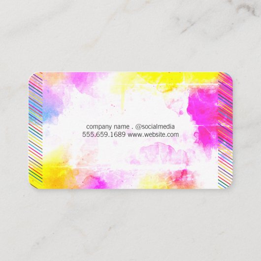 水はっきりした鮮やか色 | メイクアップアーティスト 名刺 (裏面)